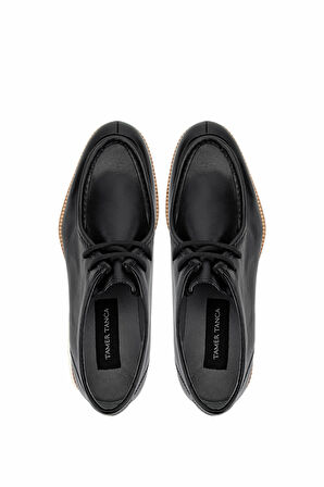 Tamer Tanca Erkek Hakiki Deri Siyah Deri Casual Ayakkabı 987 186K ERK AYK Y25 SIYAH DR