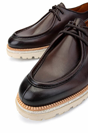 Tamer Tanca Erkek Hakiki Deri Kahverengi Casual Ayakkabı 987 186K ERK AYK Y25 KAHVE DR