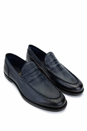 Tamer Tanca Erkek Hakiki Deri Lacivert Loafer Ayakkabı 987 191K ERK AYK Y25 LACIVERT