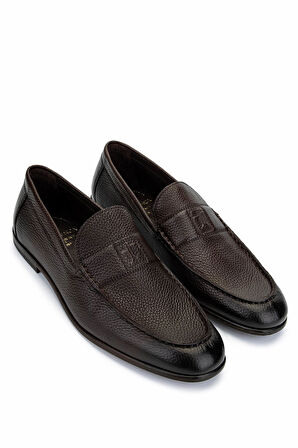 Tamer Tanca Erkek Hakiki Deri Kahverengi Loafer Ayakkabı 987 188K ERK AYK Y25 KAHVE