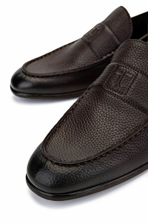 Tamer Tanca Erkek Hakiki Deri Kahverengi Loafer Ayakkabı 987 188K ERK AYK Y25 KAHVE