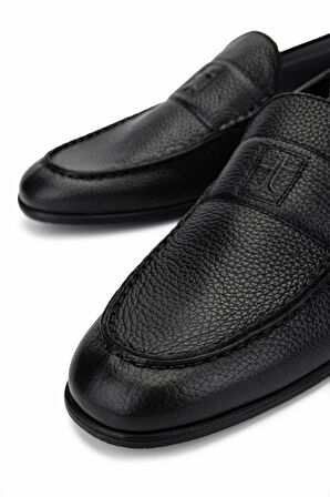Tamer Tanca Erkek Hakiki Deri Siyah Loafer Ayakkabı 987 188K ERK AYK Y25 SIYAH MAT