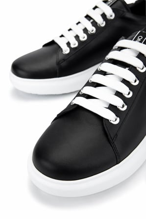 Mario Valentino Unisex Hakiki Deri Siyah/Beyaz Sneakers & Spor Ayakkabı 1040 95B2310 AYK Y25 BLACK/WHITE