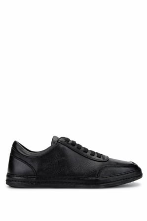 Tamer Tanca Erkek Hakiki Deri Siyah Deri Sneakers & Spor Ayakkabı 128 265530 ERK AYK Y25 SIYAH DR