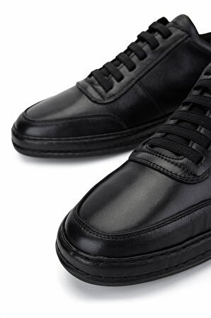 Tamer Tanca Erkek Hakiki Deri Siyah Deri Sneakers & Spor Ayakkabı 128 265530 ERK AYK Y25 SIYAH DR