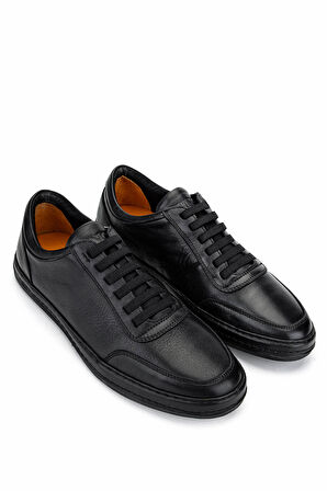 Tamer Tanca Erkek Hakiki Deri Siyah Deri Sneakers & Spor Ayakkabı 128 265530 ERK AYK Y25 SIYAH DR
