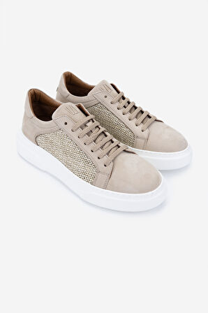 Valmenti Erkek Hakiki Deri Sneakers & Spor Ayakkabı 1113 1191 ERK AYK Y25 BEJ ORG/BEJ