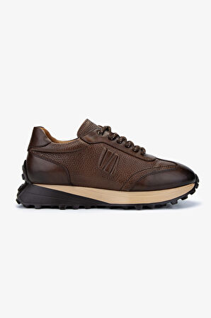Valmenti Erkek Hakiki Deri Kahverengi Sneakers & Spor Ayakkabı 383 6400 ERK AYK Y25 KHV SLVR/KHV FLTR
