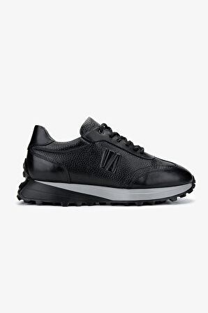 Valmenti Erkek Hakiki Deri Siyah Sneakers & Spor Ayakkabı 383 6400 ERK AYK Y25 SYH SLVR/SYH FLTR