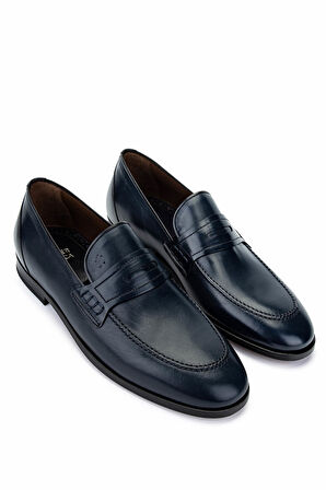 Tamer Tanca Erkek Hakiki Deri Lacivert Klasik Ayakkabı 342 9131 ERK AYK Y25 LACIVERT