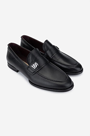 Valmenti Erkek Hakiki Deri Siyah Klasik Ayakkabı 1016 161C ERK AYK Y25 SIYAH LIMA