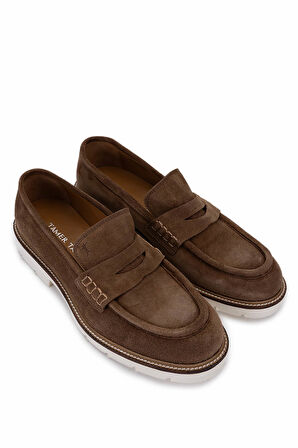 Tamer Tanca Erkek Hakiki Deri Tarçın Loafer Ayakkabı 325 55368 ERK AYK Y25 TARCIN SUET