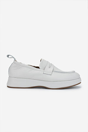 Valmenti Erkek Hakiki Deri Kırık Beyaz Loafer Ayakkabı 325 13153 ERK AYK Y25 OFF WHITE