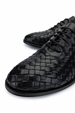 Tamer Tanca Erkek Hakiki Deri Siyah Klasik Ayakkabı 1068 1302 ERK AYK Y25 SIYAH ORGU