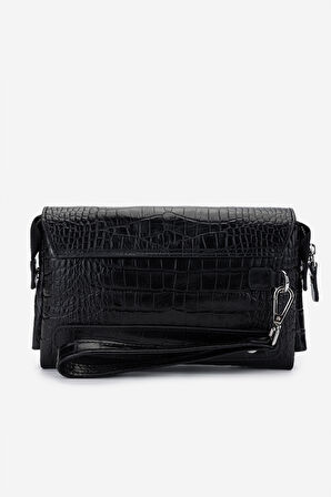 Valmenti Erkek Hakiki Deri Siyah Kroko El Çantası 147 895 ERK CNT Y25 SIYAH KROKO