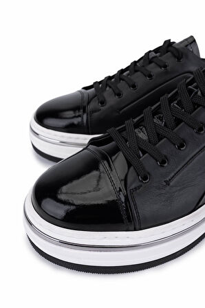 Tamer Tanca Erkek Hakiki Deri Siyah Sneakers & Spor Ayakkabı 381 21624 ERK AYK Y25 SIYAH DR/RGN