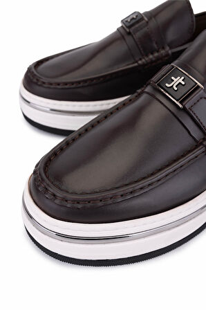 Tamer Tanca Erkek Hakiki Deri Kahverengi Loafer Ayakkabı 381 21584 ERK AYK Y25 KAHVE DR