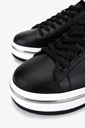 Valmenti Erkek Hakiki Deri Siyah Sneakers & Spor Ayakkabı 381 21618 ERK AYK Y25 SIYAH MAT