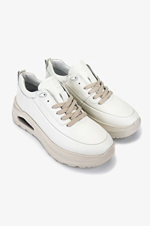 Valmenti Erkek Hakiki Deri Beyaz Sneakers & Spor Ayakkabı 381 21178 ERK AYK Y25 BEYAZ DR