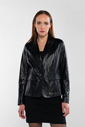 Tamer Tanca Kadın Hakiki Deri Siyah Deri Mont 415 BK-2412 BYN DR MONT SK24/25 SIYAH DR