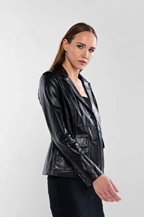 Tamer Tanca Kadın Hakiki Deri Siyah Deri Mont 415 BK-2412 BYN DR MONT SK24/25 SIYAH DR