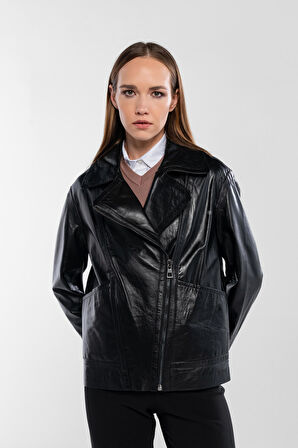 Tamer Tanca Kadın Hakiki Deri Siyah Deri Mont 415 ABK-2642 BYN DR MONT SK24/25 SIYAH DR