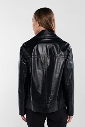 Tamer Tanca Kadın Hakiki Deri Siyah Deri Mont 415 ABK-2642 BYN DR MONT SK24/25 SIYAH DR