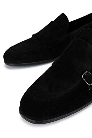 Tamer Tanca Erkek Hakiki Deri Siyah Süet Loafer Ayakkabı 987 192 ERK AYK Y25 SIYAH SUET