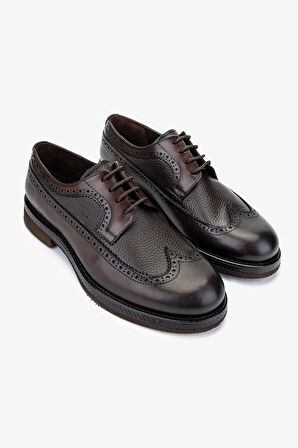 Valmenti Erkek Hakiki Deri Kahverengi Klasik Ayakkabı 987 200 ERK AYK Y25 KAHVE FLTR