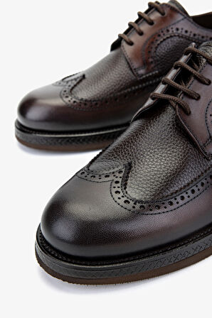 Valmenti Erkek Hakiki Deri Kahverengi Klasik Ayakkabı 987 200 ERK AYK Y25 KAHVE FLTR