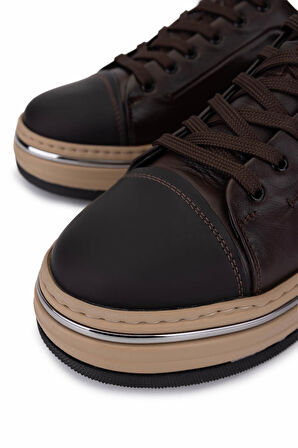 Tamer Tanca Erkek Hakiki Deri Sneakers & Spor Ayakkabı 381 21624 ERK AYK Y25 KAHVE KMBN
