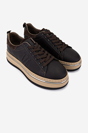 Valmenti Erkek Hakiki Deri Kahverengi Sneakers & Spor Ayakkabı 381 21618 ERK AYK Y25 KAHVE