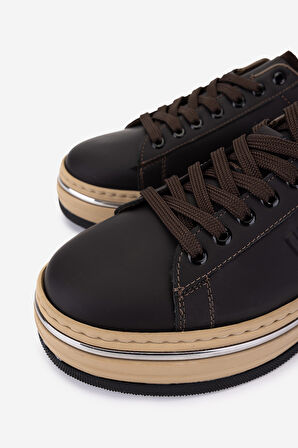 Valmenti Erkek Hakiki Deri Kahverengi Sneakers & Spor Ayakkabı 381 21618 ERK AYK Y25 KAHVE
