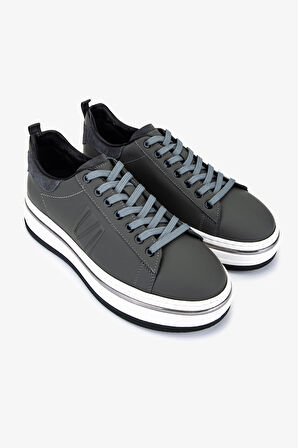 Valmenti Erkek Hakiki Deri Gri Sneakers & Spor Ayakkabı 381 21618 ERK AYK Y25 GRI