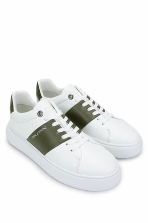 Baldinini Erkek Hakiki Deri Beyaz/Yeşil Sneakers & Spor Ayakkabı 509 150860 ERK AYK Y25 WHITE/GREE