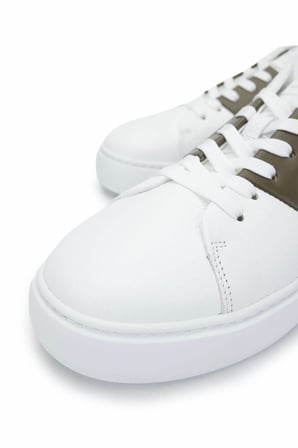 Baldinini Erkek Hakiki Deri Beyaz/Yeşil Sneakers & Spor Ayakkabı 509 150860 ERK AYK Y25 WHITE/GREE