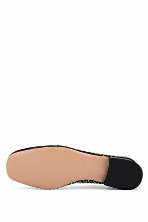 Tamer Tanca Kadın Deri & Tekstil Siyah Rugan Babet Ayakkabı 1036 7479 BN AYK Y25 SIYAH RGN