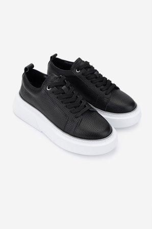 Valmenti Kadın Hakiki Deri Siyah Floter Sneakers & Spor Ayakkabı 1115 8026 BN AYK Y25 SIYAH FLTR