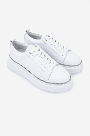 Valmenti Kadın Hakiki Deri Beyaz Sneakers & Spor Ayakkabı 1115 8026 BN AYK Y25 BEYAZ FLTR