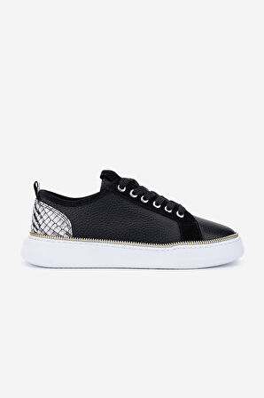 Valmenti Kadın Hakiki Deri Siyah Floter Sneakers & Spor Ayakkabı 1115 1950 BN AYK Y25 SIYAH FLTR
