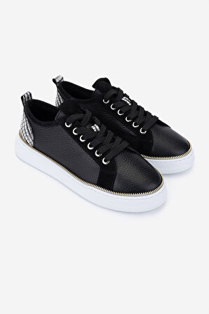 Valmenti Kadın Hakiki Deri Siyah Floter Sneakers & Spor Ayakkabı 1115 1950 BN AYK Y25 SIYAH FLTR