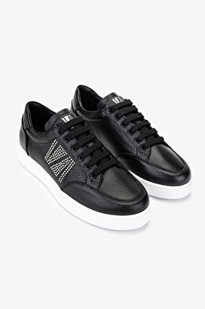 Valmenti Kadın Hakiki Deri Siyah Floter Sneakers & Spor Ayakkabı 1116 1362-33 BN AYK Y25 SIYAH FLTR