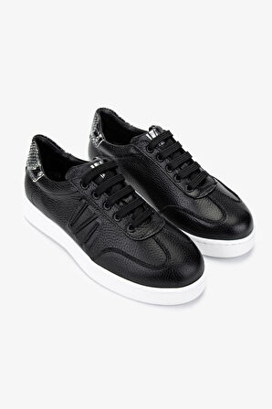 Valmenti Kadın Hakiki Deri Siyah Floter Sneakers & Spor Ayakkabı 1116 1362 BN AYK Y25 SIYAH FLTR