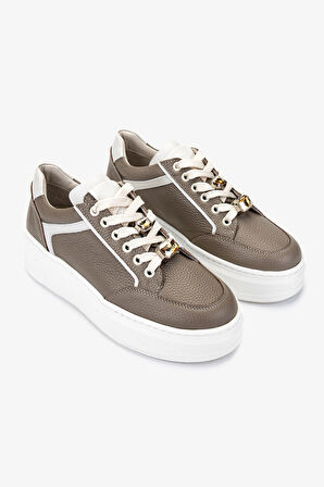 Valmenti Kadın Hakiki Deri Vizon Sneakers & Spor Ayakkabı 1116 450 BN AYK Y25 VIZON