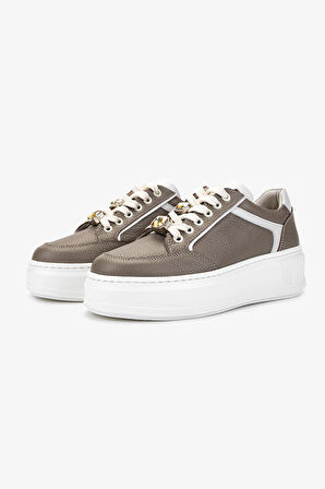 Valmenti Kadın Hakiki Deri Vizon Sneakers & Spor Ayakkabı 1116 450 BN AYK Y25 VIZON