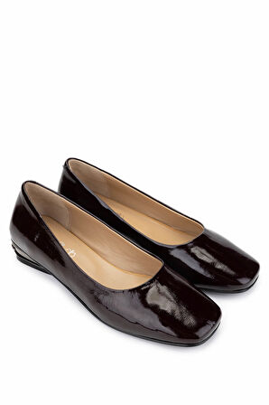 Tamer Tanca Kadın Hakiki Deri Bordo Rugan Topuklu Ayakkabı 1105 2096 BN AYK Y25 BORDO KRSK RGN