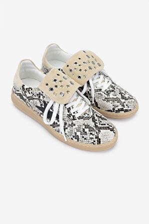 Méliné Kadın Hakiki Deri Sneakers & Spor Ayakkabı 1117 527-R BN AYK Y25 PITONE ROCCIA