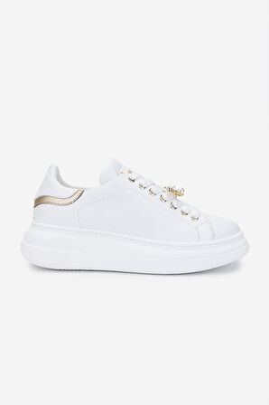 Méliné Kadın Hakiki Deri Beyaz Sneakers & Spor Ayakkabı 1117 BI 661-ACC BN AYK Y25 BIANCO