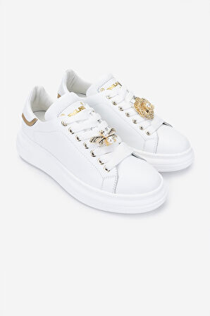 Méliné Kadın Hakiki Deri Beyaz Sneakers & Spor Ayakkabı 1117 BI 661-ACC BN AYK Y25 BIANCO