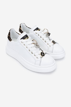 Méliné Kadın Hakiki Deri Sneakers & Spor Ayakkabı 1117 PF 6-ACC BN AYK Y25 BIANCO/LEOPAR